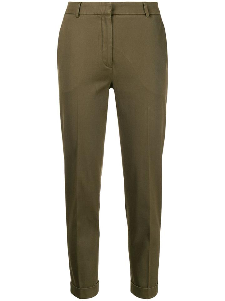 Antonelli High Rise Cropped Trousers - Green