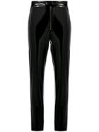 Msgm Pvc Shiny Cropped Trousers - Black