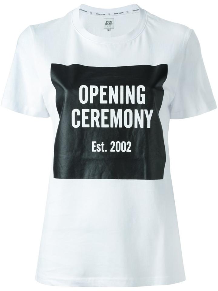 Opening Ceremony Logo Print T-shirt, Women's, Size: Small, White, Cotton