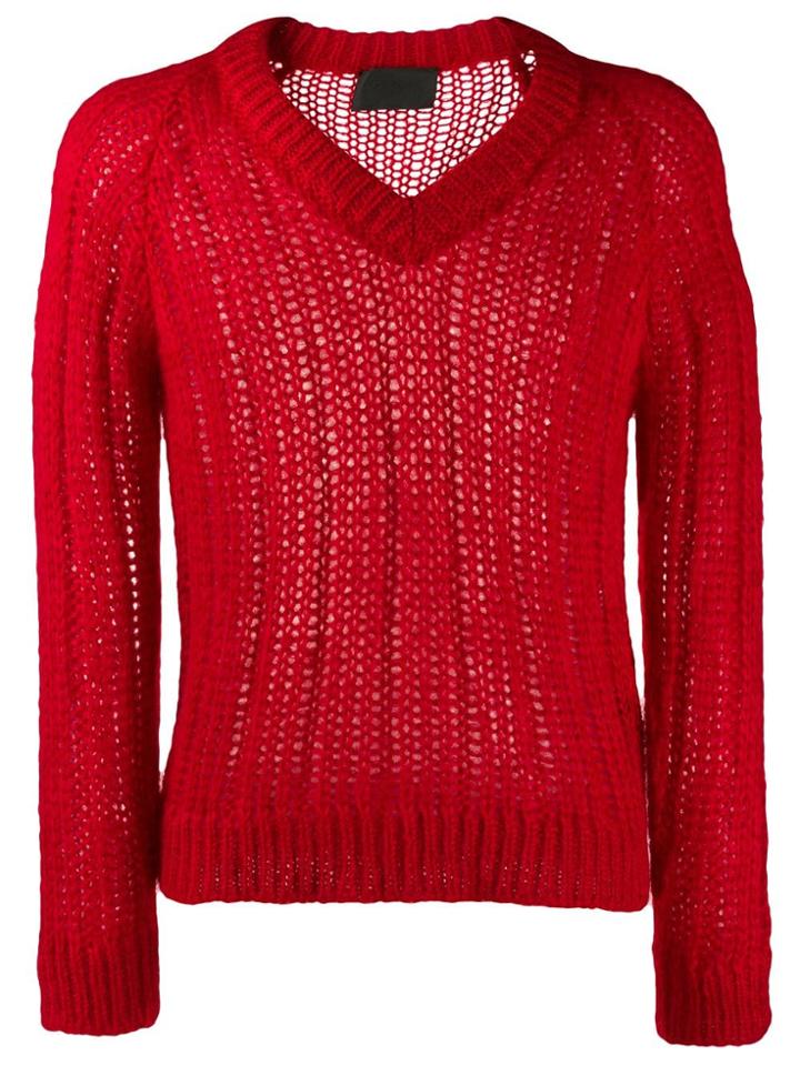 Prada Chunky Knit Jumper - Red