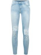 7 For All Mankind Skinny Cropped Jeans, Women's, Size: 29, Blue, Cotton/polyester/spandex/elastane