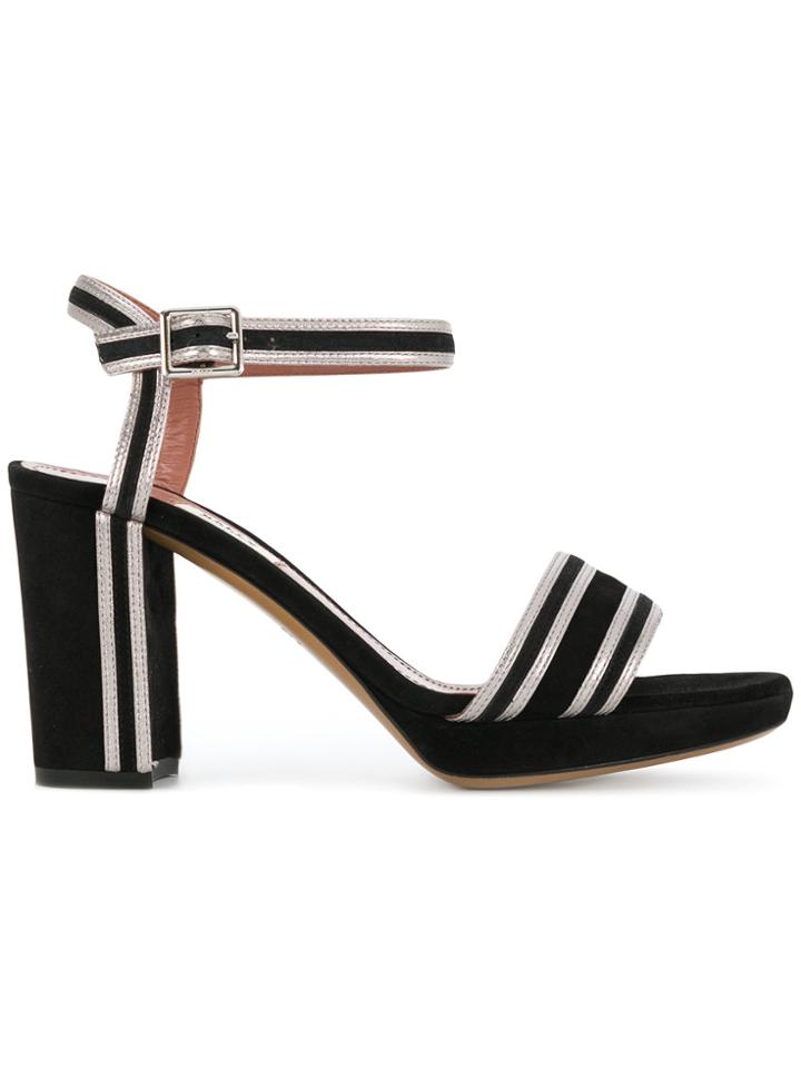 Bally Contrast Striped Trim Sandals - Black