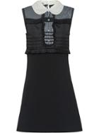 Miu Miu Beaded Collar Organza Dress - Black