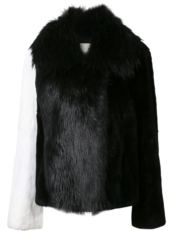 By. Bonnie Young Beaver Fur Blend Jacket, Women's, Size: 6, Black, Rabbit Fur/racoon Fur/beaver Fur