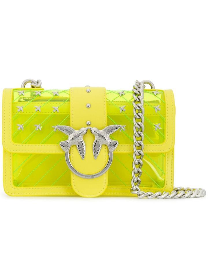 Pinko Love Quilted Shoulder Bag - Yellow