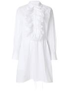 Chloé Embroidered Ruffle Shirt Dress - White
