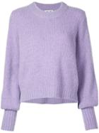 Baum Und Pferdgarten Billow Sleeve Ribbed Jumper - Purple