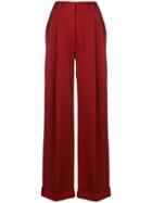 3.1 Phillip Lim Pleated Wide Leg Trousers - Red