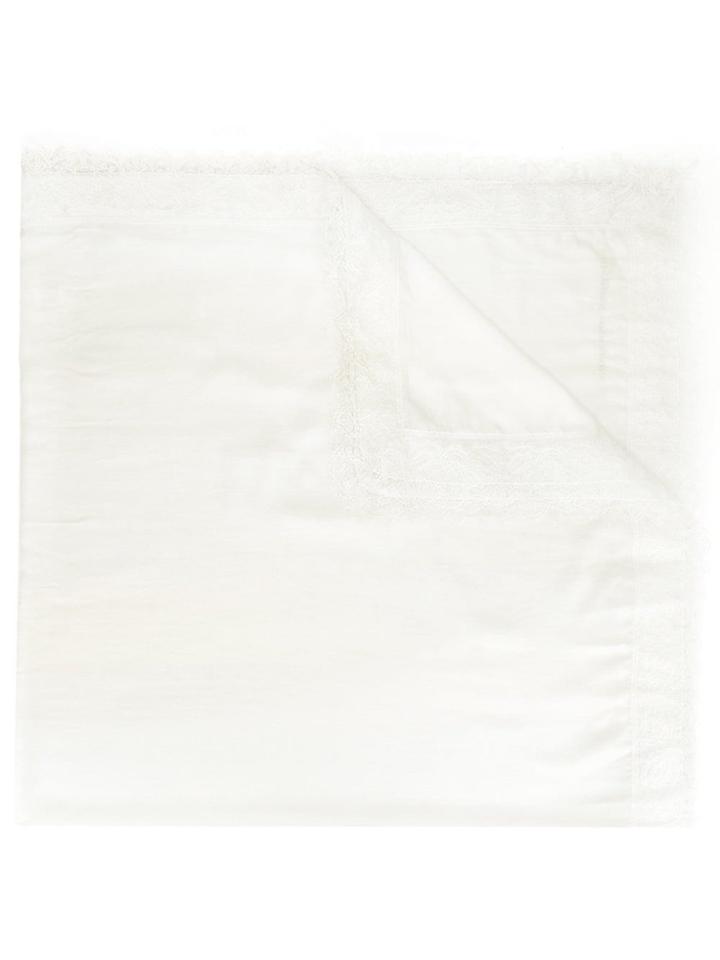 Ermanno Scervino Lace Detail Scarf - White