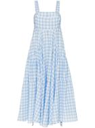 Lee Mathews Clara Gingham Print Apron Sundress - Blue