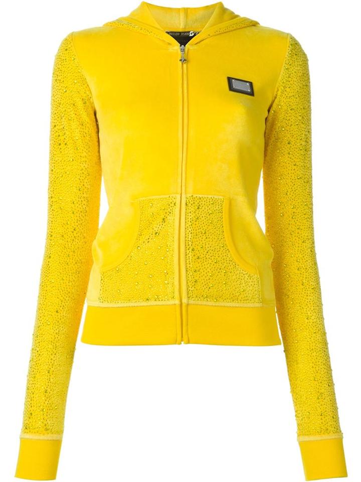 Philipp Plein 'skull Nation' Hoodie, Women's, Size: Large, Yellow/orange, Cotton/polyester/modal