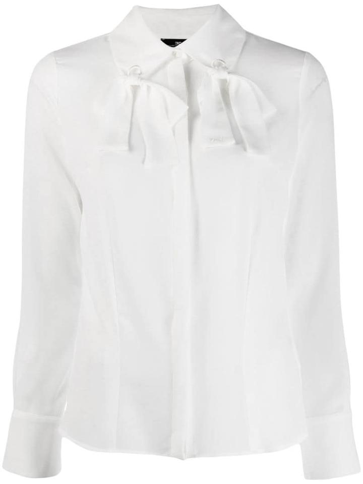 Elisabetta Franchi Tie Collar Blouse - White