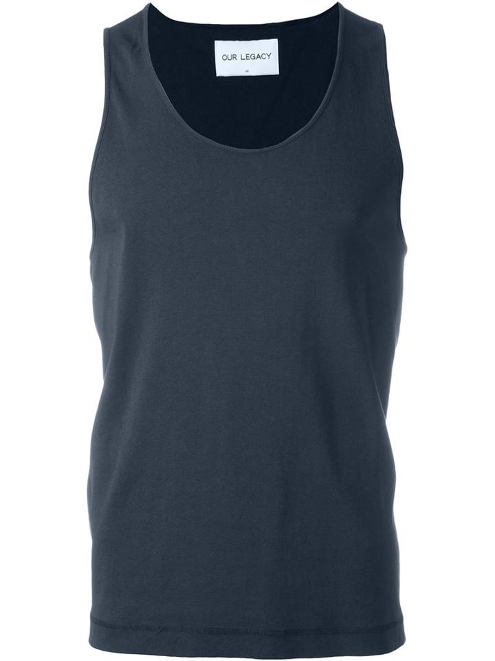 Our Legacy Scoop Neck Vest, Men's, Size: 48, Blue, Cotton