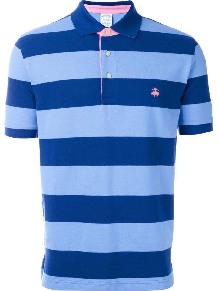 Brooks Brothers Striped Polo Shirt, Men's, Size: Medium, Blue, Cotton