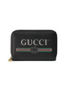 Gucci Gucci Print Leather Card Case - Black