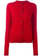 Jil Sander Navy Classic Cardigan, Women's, Size: Medium, Red, Wool