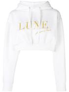 Andrea Crews Luxe Signature Cropped Hoodie - White