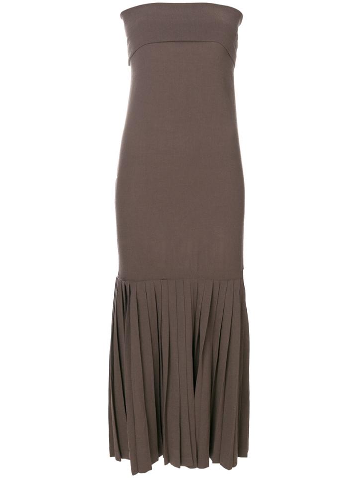 Romeo Gigli Vintage Strapless Dress - Brown