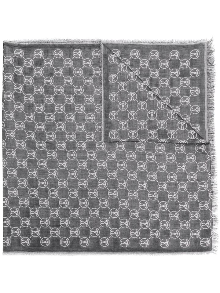 Moschino Printed Logo Scarf - Grey