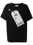 Mm6 Maison Margiela Archive Tag Printed T-shirt, Women's, Size: 40, Black, Cotton