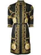 Versace - Medusa Belted Dress - Women - Silk - 44, Black, Silk