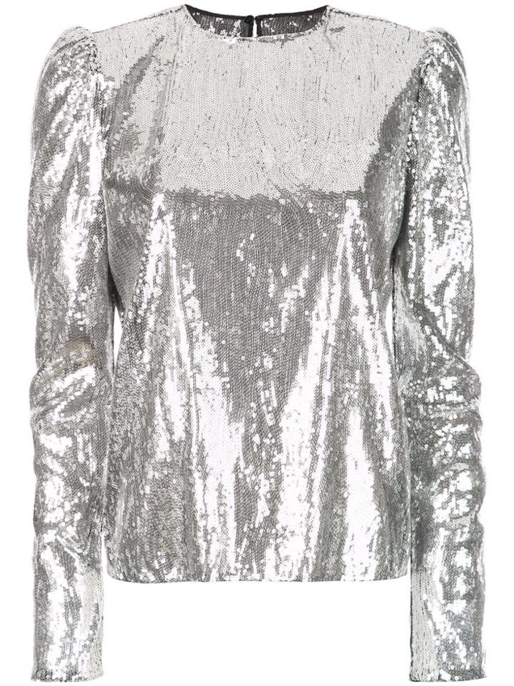 Philosophy Di Lorenzo Serafini Sequinned Puff-sleeve Blouse - Grey