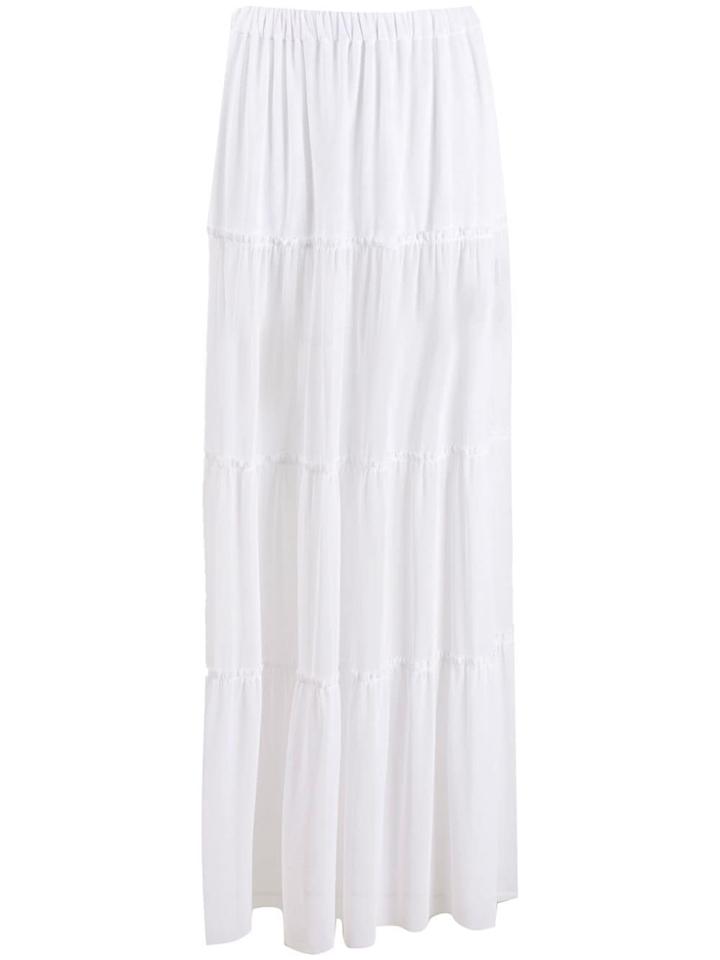 Fisico Panelled Long Skirt - White