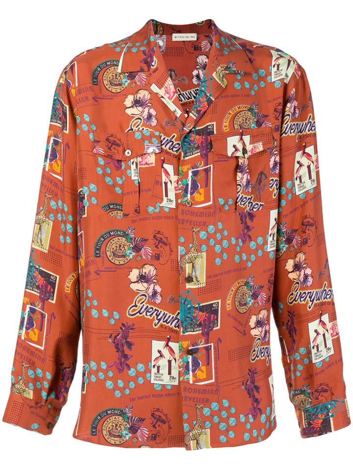 Etro Graphic Print Shirt - Yellow & Orange