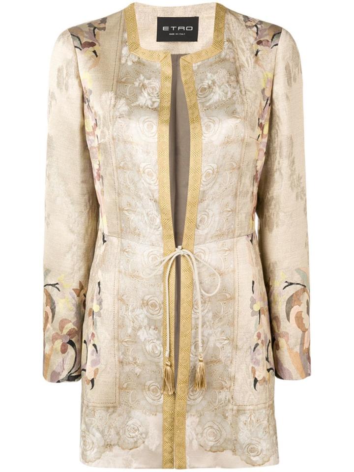 Etro Tie Waist Coat - Neutrals