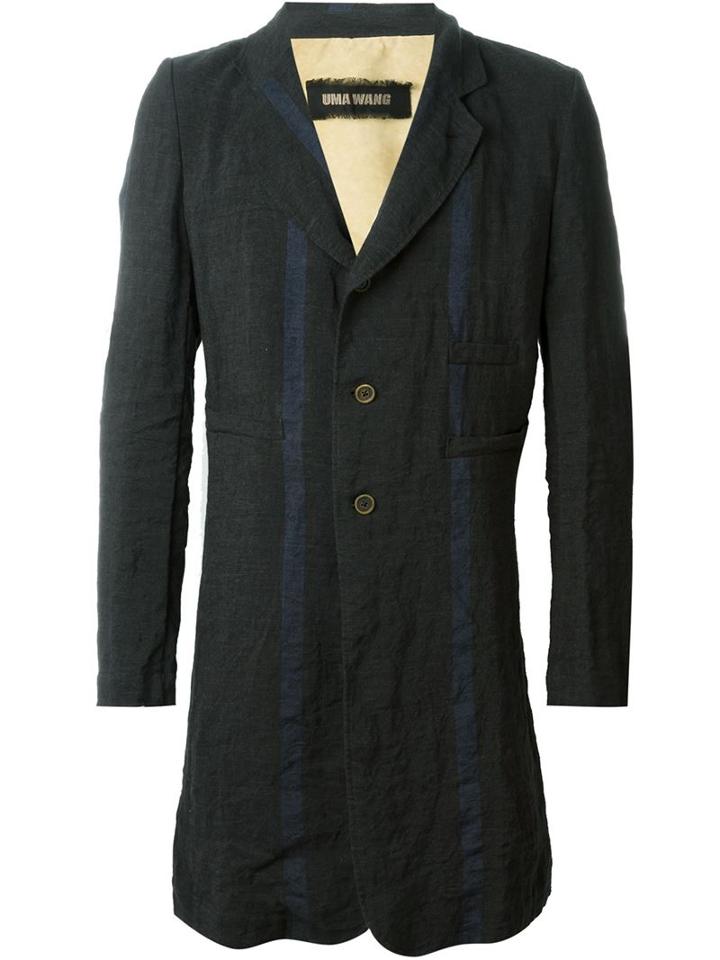 Uma Wang Stripe 'eduard' Long Coat