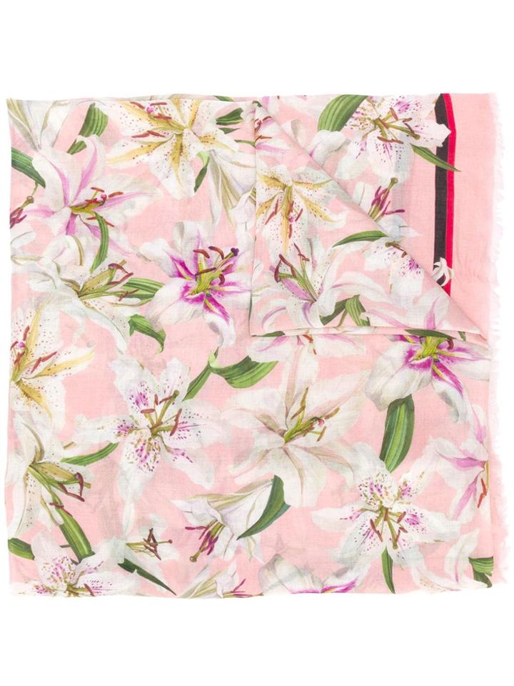 Dolce & Gabbana Floral Lightweight Scarf - Pink
