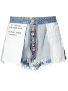 Unravel Project Inside Out Denim Shorts - Blue