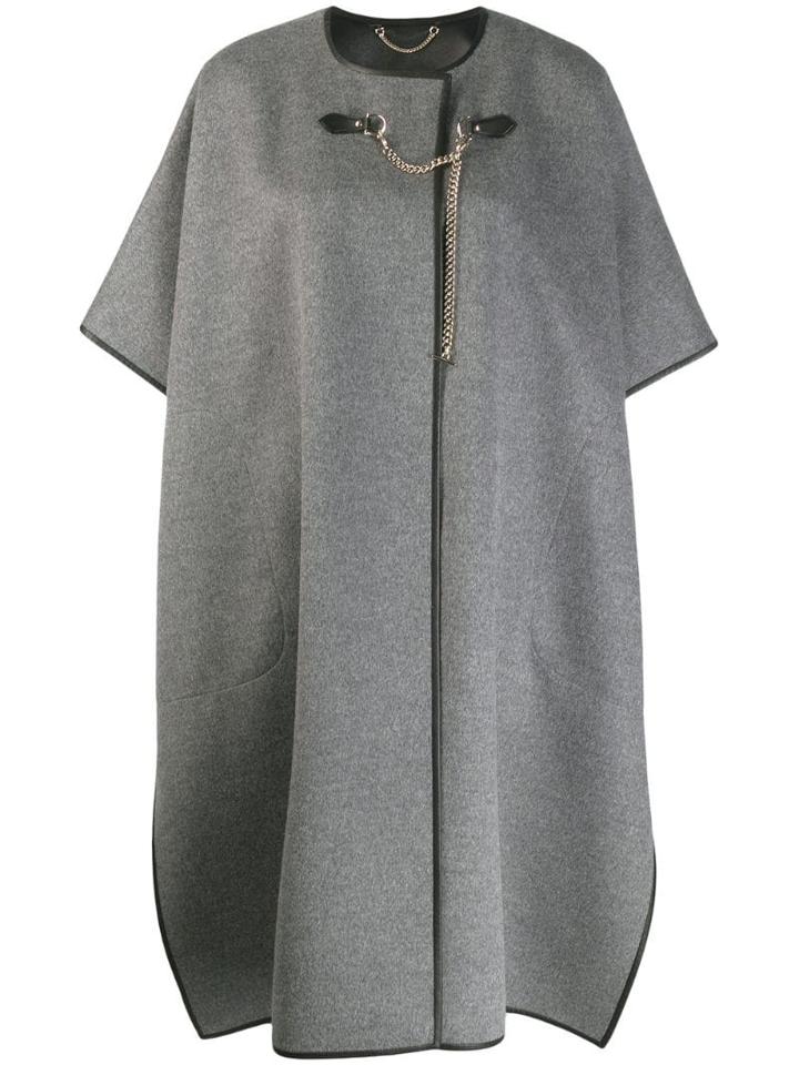 Salvatore Ferragamo Short-sleeved Cape Coat - Grey