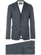 Dsquared2 Classic Three-piece Suit, Men's, Size: 52, Grey, Cotton/polyester/viscose/virgin Wool