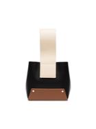 Yuzefi Black, Brown And Beige Tab Leather Bucket Bag