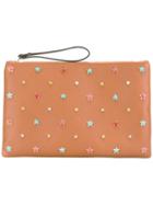 Red Valentino - Star Embellished Clutch - Women - Leather/metal (other) - One Size, Women's, Brown, Leather/metal (other)