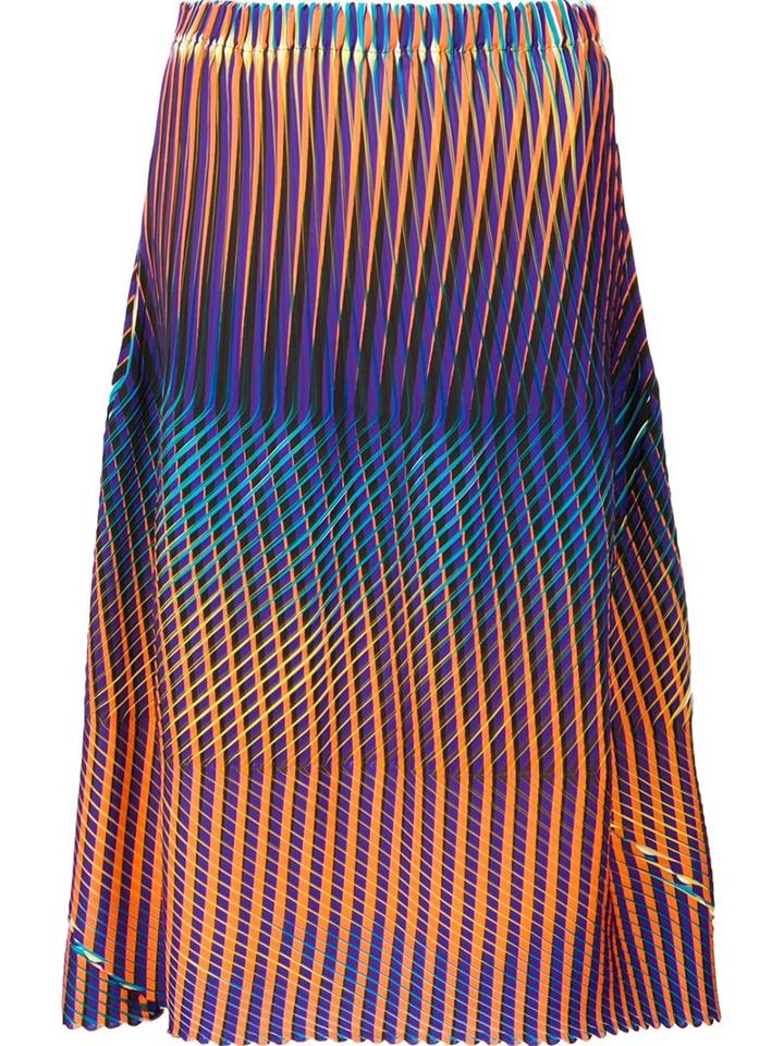 Issey Miyake Printed Midi Skirt, Women's, Size: 2, Polyester