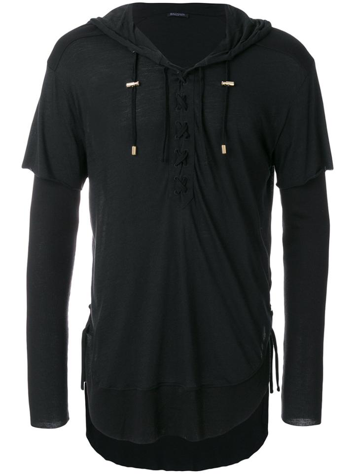 Balmain Hooded T-shirt - Black