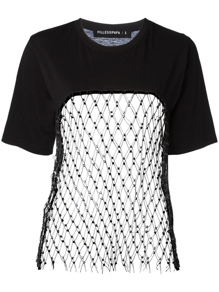 Filles A Papa Mesh Panel T-shirt - Black