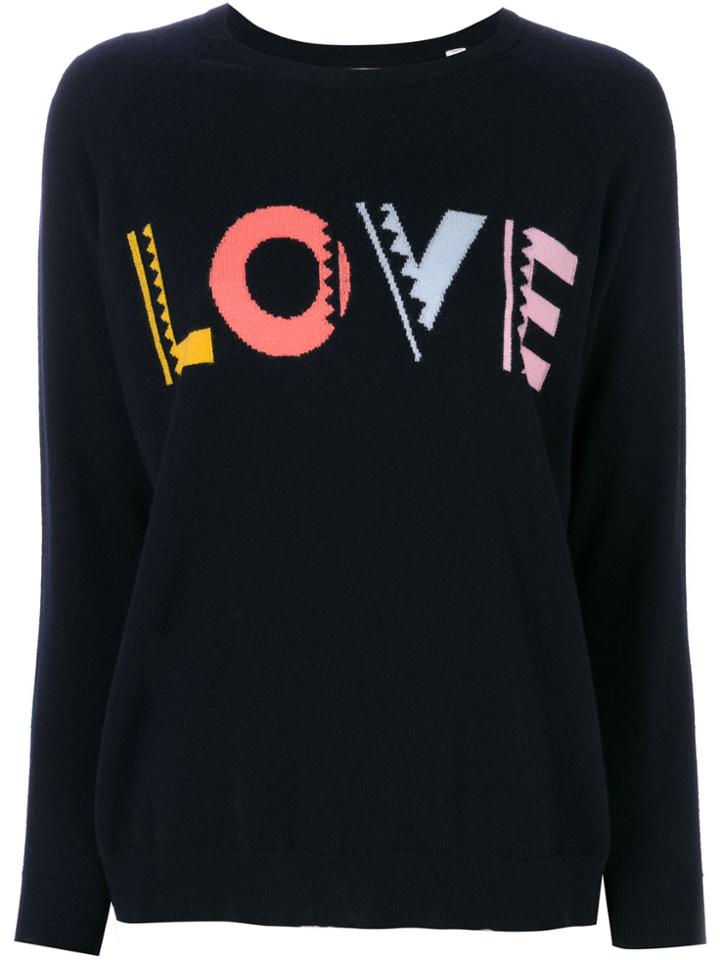 Chinti & Parker Geometric Love Intarsia Jumper - Blue