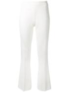 Giambattista Valli Tailored Flared Trousers, Women's, Size: 40, White, Cotton/viscose/spandex/elastane/acetate