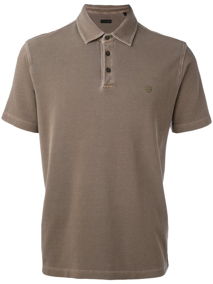 Z Zegna - Embroidered Logo Polo Shirt - Men - Cotton - M, Brown, Cotton