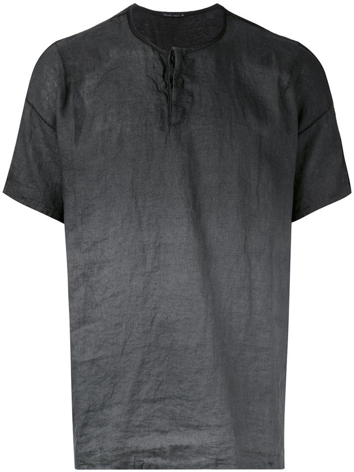Transit - Henley T-shirt - Men - Linen/flax - Xl, Grey, Linen/flax