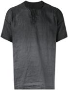 Transit - Henley T-shirt - Men - Linen/flax - Xl, Grey, Linen/flax