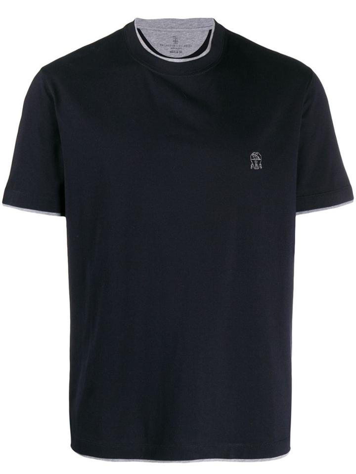 Brunello Cucinelli Logo T-shirt - Blue