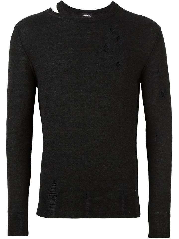 Diesel Distressed Crew Neck Jumper