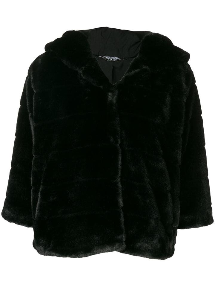 Liu Jo Faux Fur Hooded Jacket - Black