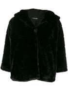 Liu Jo Faux Fur Hooded Jacket - Black