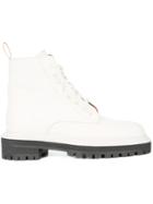 Proenza Schouler Leather Lace Up Boot - White
