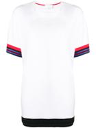 No Ka' Oi Contrast Trim Longline T-shirt - White